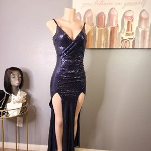 Fashion Nova, XS, Navy blue formal dress